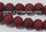 CLV469 15.5 inches 10mm round dyed red lava beads wholesale