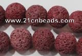 CLV472 15.5 inches 16mm round dyed red lava beads wholesale