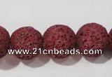 CLV473 15.5 inches 18mm round dyed red lava beads wholesale