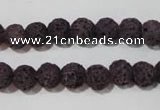 CLV476 15.5 inches 8mm round dyed purple lava beads wholesale