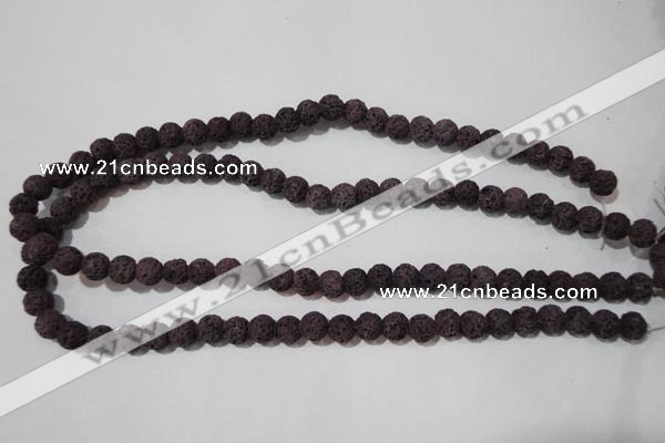 CLV476 15.5 inches 8mm round dyed purple lava beads wholesale