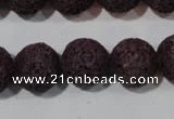 CLV479 15.5 inches 14mm round dyed purple lava beads wholesale