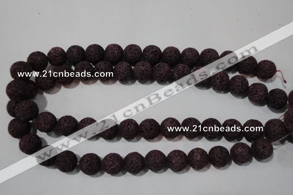 CLV479 15.5 inches 14mm round dyed purple lava beads wholesale