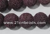 CLV480 15.5 inches 16mm round dyed purple lava beads wholesale