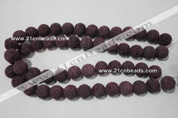 CLV480 15.5 inches 16mm round dyed purple lava beads wholesale