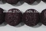 CLV481 15.5 inches 18mm round dyed purple lava beads wholesale