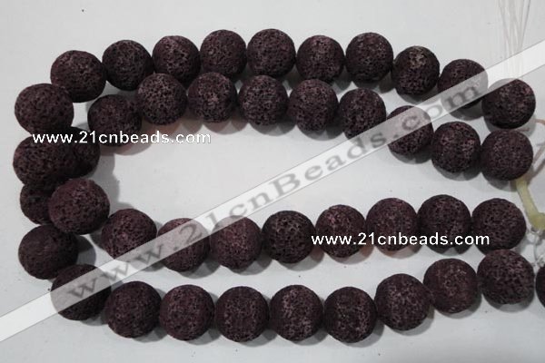 CLV481 15.5 inches 18mm round dyed purple lava beads wholesale