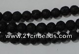 CLV483 15.5 inches 6mm round black lava beads wholesale