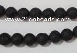 CLV484 15.5 inches 8mm round black lava beads wholesale