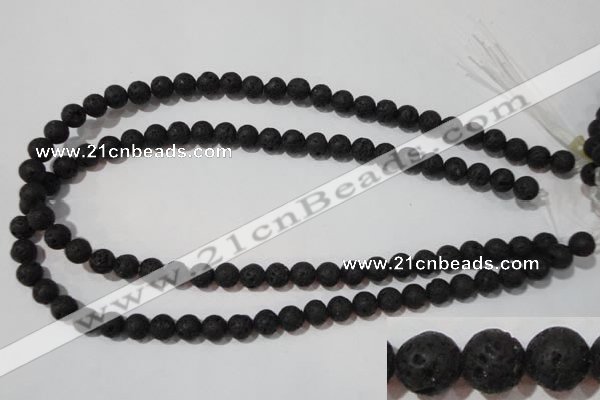 CLV484 15.5 inches 8mm round black lava beads wholesale