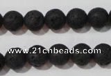 CLV485 15.5 inches 10mm round black lava beads wholesale