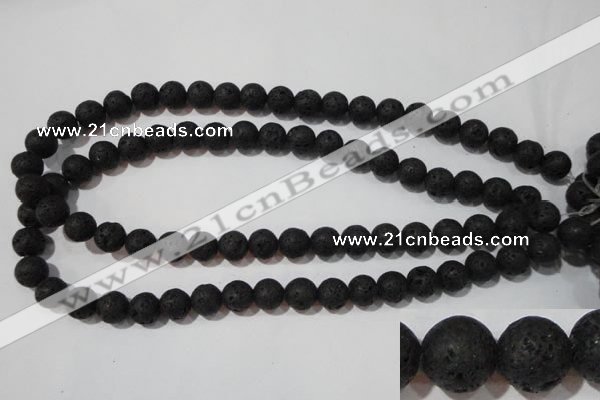 CLV485 15.5 inches 10mm round black lava beads wholesale