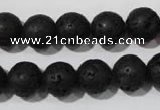 CLV486 15.5 inches 12mm round black lava beads wholesale