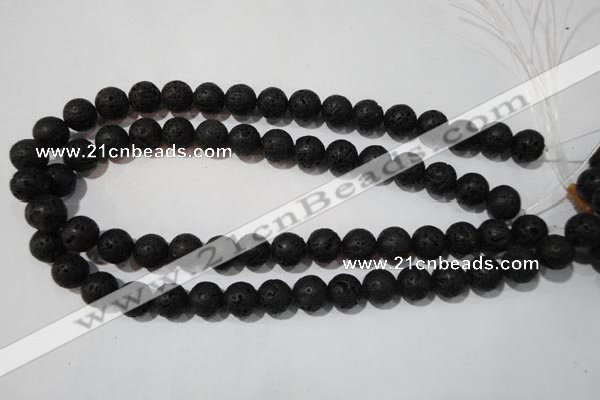 CLV486 15.5 inches 12mm round black lava beads wholesale