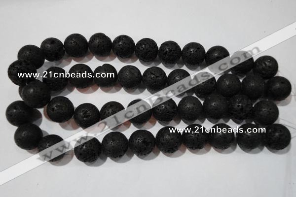 CLV489 15.5 inches 18mm round black lava beads wholesale