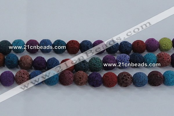 CLV524 15.5 inches 12mm round mixed lava beads wholesale