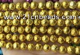 CLV534 15.5 inches 6mm round plated lava beads wholesale