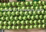 CLV536 15.5 inches 6mm round plated lava beads wholesale