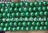 CLV537 15.5 inches 6mm round plated lava beads wholesale