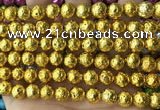 CLV544 15.5 inches 8mm round plated lava beads wholesale