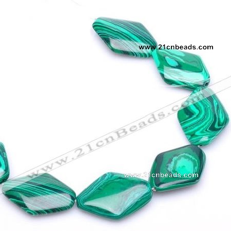 CMA11 23*30mm rhombus imitate malachite gemstone beads Wholesale