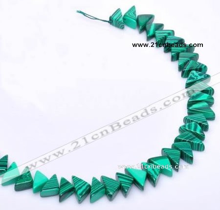 CMA12 7*8*16mm triangle imitate malachite beads Wholesale