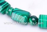 CMA14 8mm round & 10*14mm barrel shape imitate malachite beads