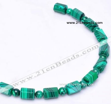 CMA14 8mm round & 10*14mm barrel shape imitate malachite beads