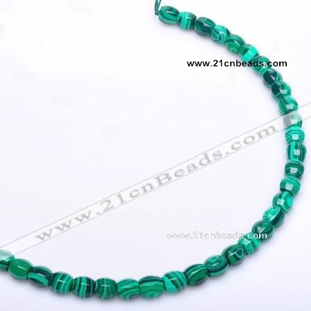 CMA24 8*10mm faceted drum imitate malachite beads Wholesale