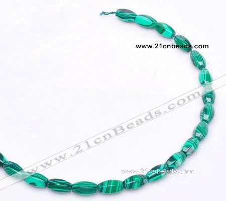 CMA25 8*14mm faceted drum imitate malachite beads Wholesale