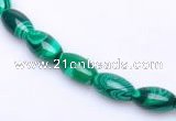 CMA28 15.5 inches 5*10mm rice imitate malachite beads Wholesale