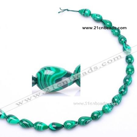 CMA30 8*12mm teardrop imitate malachite beads wholesale