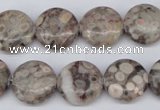 CMB09 15.5 inches 16mm flat round natural medical stone beads