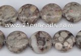 CMB09 15.5 inches 16mm flat round natural medical stone beads