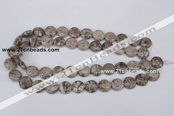 CMB09 15.5 inches 16mm flat round natural medical stone beads