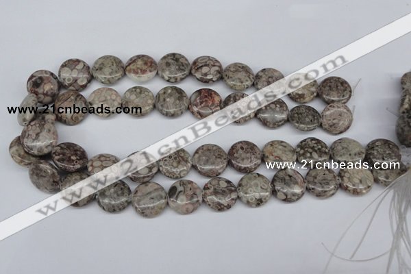 CMB10 15.5 inches 18mm flat round natural medical stone beads