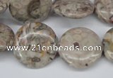 CMB11 15.5 inches 20mm flat round natural medical stone beads