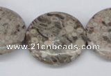 CMB14 15.5 inches 30mm flat round natural medical stone beads