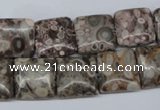 CMB19 15.5 inches 14*14mm square natural medical stone beads