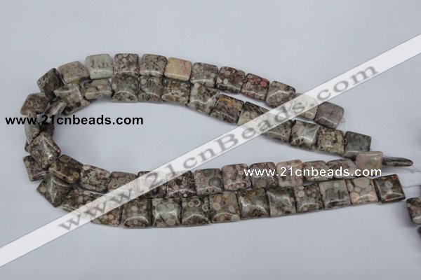 CMB19 15.5 inches 14*14mm square natural medical stone beads