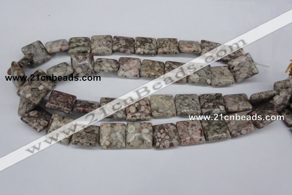 CMB21 15.5 inches 18*18mm square natural medical stone beads