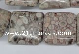 CMB23 15.5 inches 25*25mm square natural medical stone beads