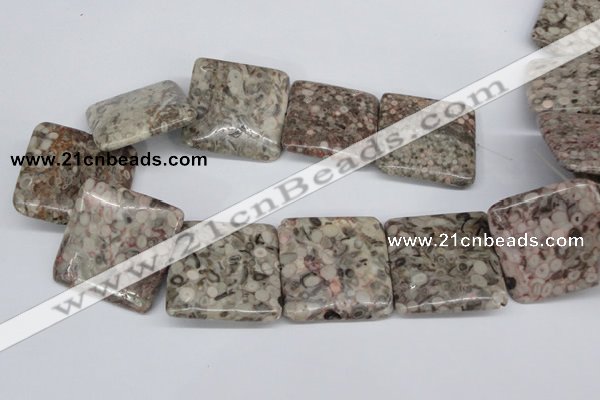 CMB25 15.5 inches 40*40mm square natural medical stone beads