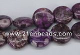 CMB30 15.5 inches 14mm flat round dyed natural medical stone beads