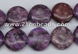 CMB31 15.5 inches 16mm flat round dyed natural medical stone beads