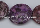 CMB33 15.5 inches 30mm flat round dyed natural medical stone beads