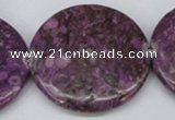 CMB34 15.5 inches 40mm flat round dyed natural medical stone beads