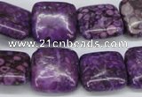 CMB38 15.5 inches 16*16mm square dyed natural medical stone beads