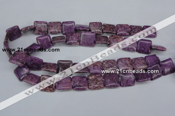 CMB39 15.5 inches 18*18mm square dyed natural medical stone beads