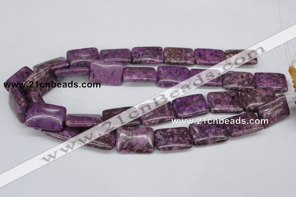 CMB41 15.5 inches 18*25mm rectangle dyed natural medical stone beads